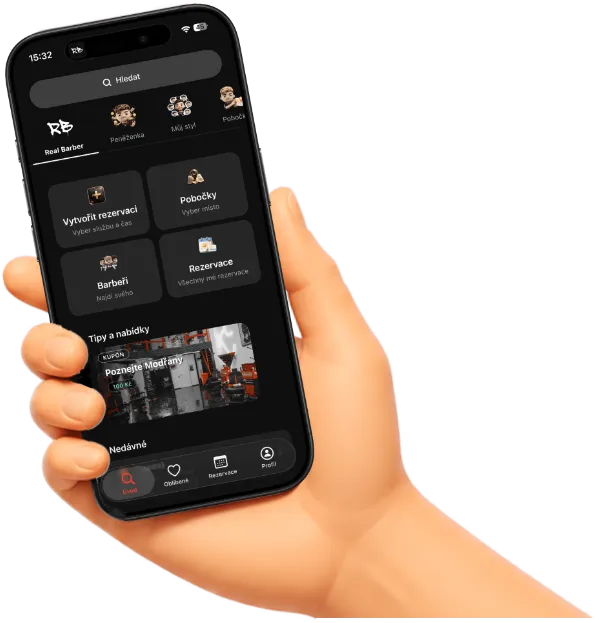 Rezervace pod palcem s aplikací Real Barber APPSTORE, OBCHOD PLAY